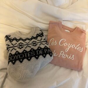 Lot of 2 Les coyotes de Paris sweaters sz S